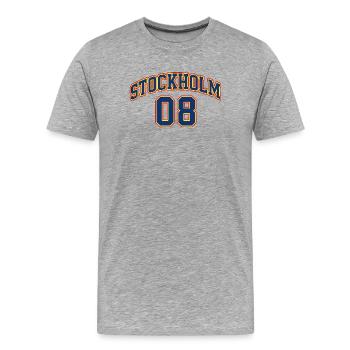 Stockholm 08 Varsity Edition - Men's Premium Organic T-Shirt - heather grey - Front - Damien (186cm)