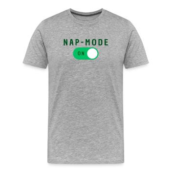 Nap Mode Active - Men's Premium Organic T-Shirt - heather grey - Front - Damien (186cm)