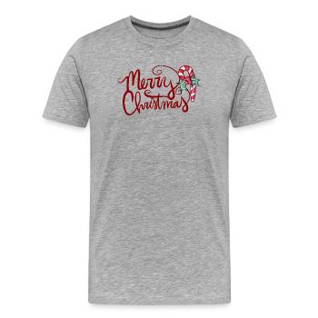 Scénario de joyeux Noël avec canne à sucre - T-shirt bio Premium Homme - gris chiné - Devant - Damien (186cm)