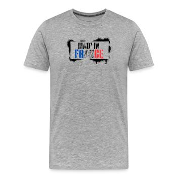 Mad in France - Men's Premium Organic T-Shirt - heather grey - Front - Damien (186cm)