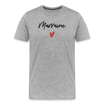Godmother heart gift idea - Men's Premium Organic T-Shirt - heather grey - Front - Damien (186cm)