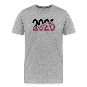 Awesome_dad_since_2026 - Männer Premium Bio T-Shirt - Grau meliert - Vorne - Damien (186cm)