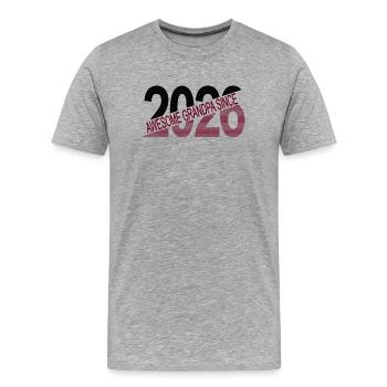 Awesome_grandpa_since_2026 - Männer Premium Bio T-Shirt - Grau meliert - Vorne - Damien (186cm)