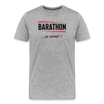 Barathon zum nächsten! Alkohol - Männer Premium Bio T-Shirt - Grau meliert - Vorne - Damien (186cm)