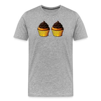 Délice du cupcake - T-shirt bio Premium Homme - gris chiné - Devant - Damien (186cm)
