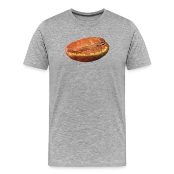Kaffeebohne - Männer Premium Bio T-Shirt - Grau meliert - Vorne - Damien (186cm)