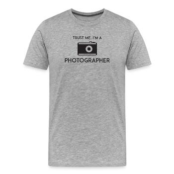 Croyez-moi, je suis photographe - T-shirt bio Premium Homme - gris chiné - Devant - Damien (186cm)