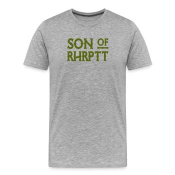 Son of Rhrptt - Ruhrpott - Zeche - Zollverein - Männer Premium Bio T-Shirt - Grau meliert - Vorne - Damien (186cm)
