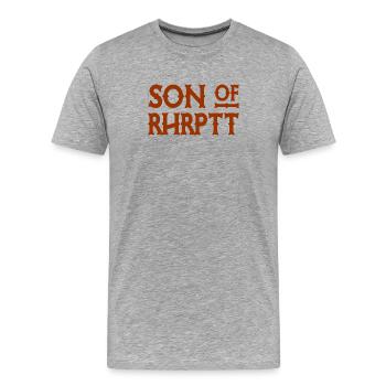 Son of Rhrptt - Ruhrpott - Zeche - Zollverein - Männer Premium Bio T-Shirt - Grau meliert - Vorne - Damien (186cm)