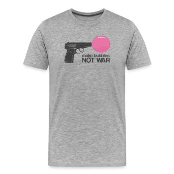 Make Bubbles Not War - Funny Ironic Gun - Men's Premium Organic T-Shirt - heather grey - Front - Damien (186cm)