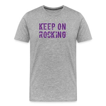 Continue de rocker - T-shirt bio Premium Homme - gris chiné - Devant - Damien (186cm)
