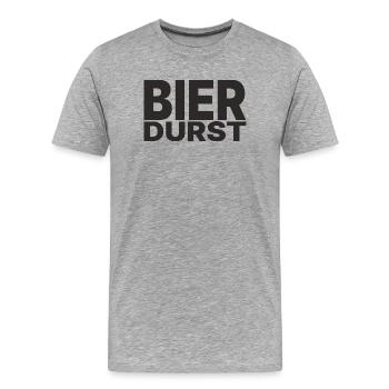Beer thirst – time for a cold beer - Men's Premium Organic T-Shirt - heather grey - Front - Damien (186cm)