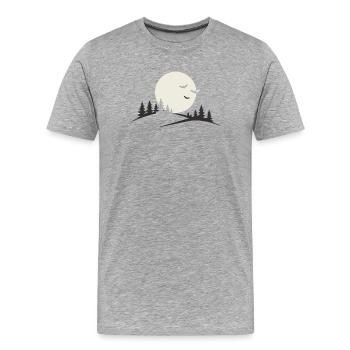 Vollmond Nacht – Dark Aesthetic Design - Männer Premium Bio T-Shirt - Grau meliert - Vorne - Damien (186cm)