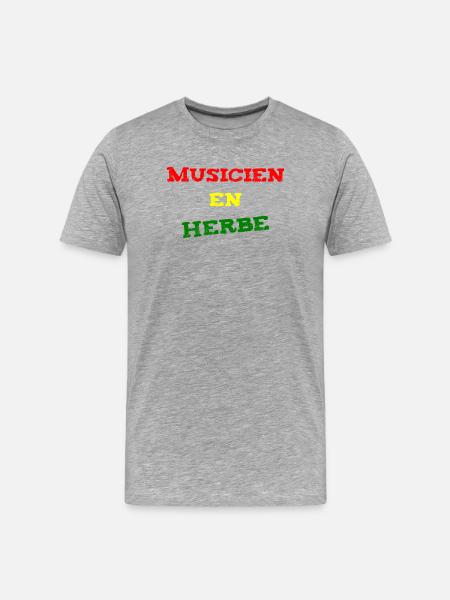BUDDING MUSICIAN! (reggae, ska, dub) - Men's Premium Organic T-Shirt - heather grey