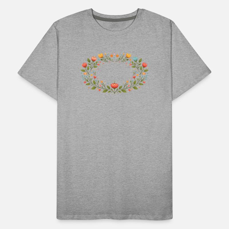 Floral Spring Frame with Flowers Men's Premium Organic T-Shirt