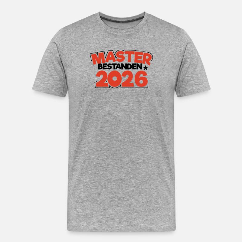 Master 2026 Masterabschluss Promotion Sponsion - Männer Premium Bio T-Shirt - Grau meliert