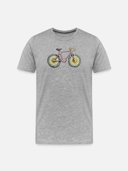 Blumenrad Fahrradkunst Umweltschutz Blume - Männer Premium Bio T-Shirt - Grau meliert