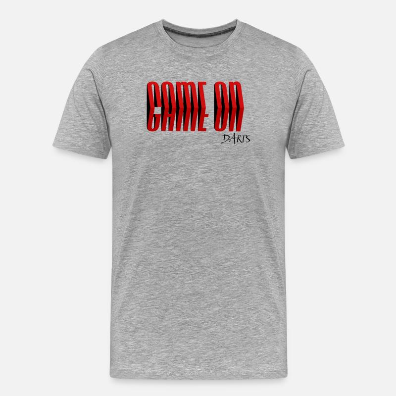 GAME ON Darts - Männer Premium Bio T-Shirt - Grau meliert