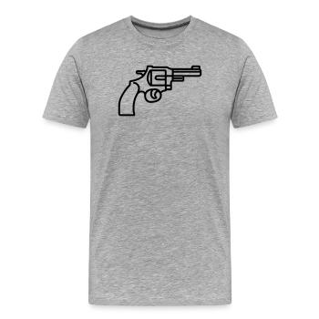 Revolver - Männer Premium Bio T-Shirt - Grau meliert - Vorne - Damien (186cm)