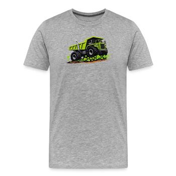 St. Patricks Day Kipper-Baufahrzeug - Männer Premium Bio T-Shirt - Grau meliert - Vorne - Damien (186cm)
