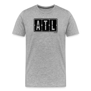 Atlanta ATL, City Souvenir Hoodie, Tasche, Cap - Männer Premium Bio T-Shirt - Grau meliert - Vorne - Damien (186cm)
