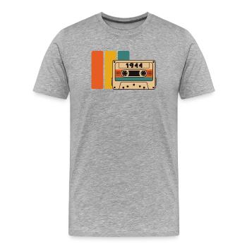 1944 anniversaire 1944 né en 1944 anniversaire - T-shirt bio Premium Homme - gris chiné - Devant - Damien (186cm)