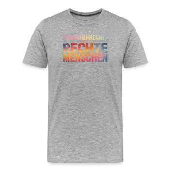 Human rights instead of right-wing people - Cool Pride - Men's Premium Organic T-Shirt - heather grey - Front - Damien (186cm)