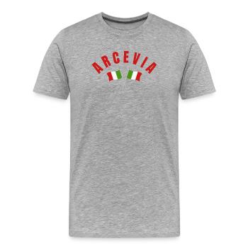 Arcevia: Italienische Flaggen - Männer Premium Bio T-Shirt - Grau meliert - Vorne - Damien (186cm)