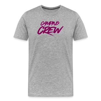 Camping Crew - Männer Premium Bio T-Shirt - Grau meliert - Vorne - Damien (186cm)