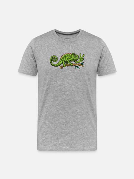 Chameleon Peace - Men's Premium Organic T-Shirt - heather grey
