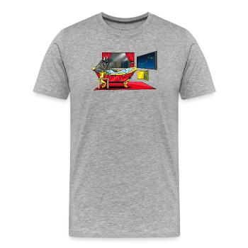 Baignoire à taureau sur le moniteur boursier - T-shirt bio Premium Homme - gris chiné - Devant - Damien (186cm)