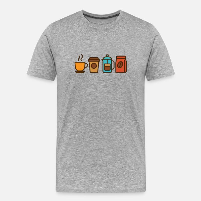 Kaffee Liebhaber Design – Perfekt für Kaffeefans - Männer Premium Bio T-Shirt - Grau meliert