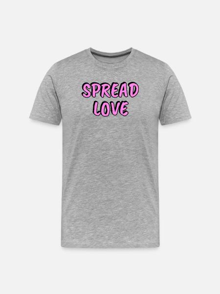 Spread Love — Pink  - Men's Premium Organic T-Shirt - heather grey