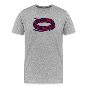 Bobine de tuyau à enrouir - T-shirt bio Premium Homme - gris chiné - Devant - Damien (186cm)
