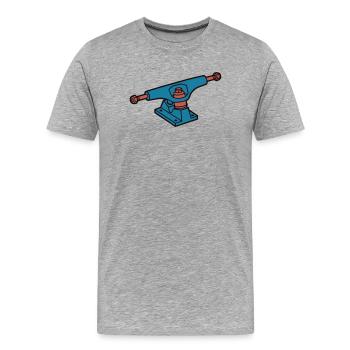Skateboard Achse Skate Crew - Männer Premium Bio T-Shirt - Grau meliert - Vorne - Damien (186cm)