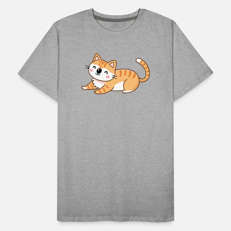 Orange kitten in relaxed pose Men's Premium Organic T-Shirt