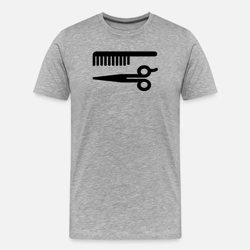 Friseur - Männer Premium Bio T-Shirt - Grau meliert