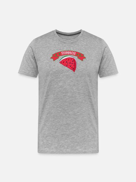 Watermelon Summer - Men's Premium Organic T-Shirt - heather grey
