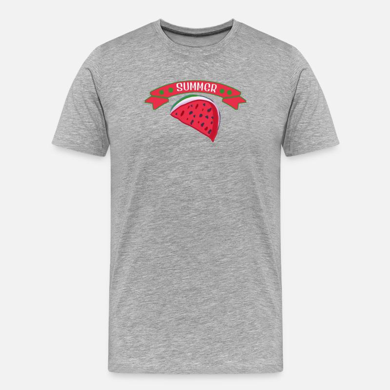 Été des pastèques - T-shirt bio Premium Homme - gris chiné