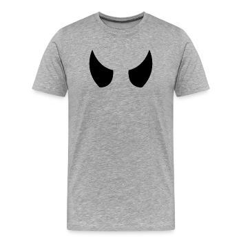 Cornes du Diable - T-shirt bio Premium Homme - gris chiné - Devant - Damien (186cm)