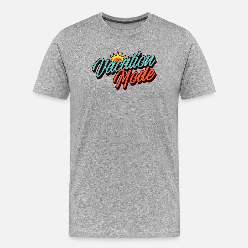 Vacation Mode Urlaubsmodus Retro Sonnen-Design - Männer Premium Bio T-Shirt - Grau meliert