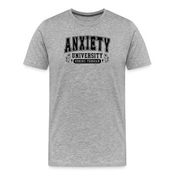 Don du programme d’honneurs de l’université Anxiety - T-shirt bio Premium Homme - gris chiné - Devant - Damien (186cm)