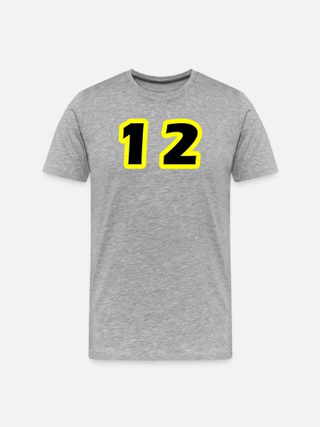 12 Symbole numérique - T-shirt bio Premium Homme - gris chiné