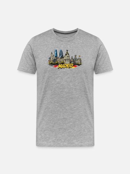 Madrid Graffiti Skyline - Men's Premium Organic T-Shirt - heather grey