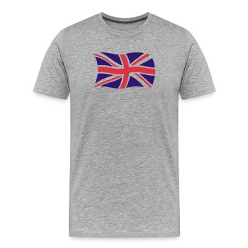 British Fahne | England | Fahne | Flag | UK | - T-shirt bio Premium Homme - gris chiné - Devant - Damien (186cm)