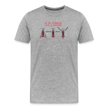Exercice pour le weekend - T-shirt bio Premium Homme - gris chiné - Devant - Damien (186cm)