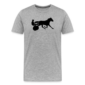 Pferderennen - Männer Premium Bio T-Shirt - Grau meliert - Vorne - Damien (186cm)
