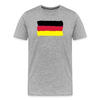 schwarz rot gold Deutschland Fahne Germany - Männer Premium Bio T-Shirt - Grau meliert - Vorne - Damien (186cm)