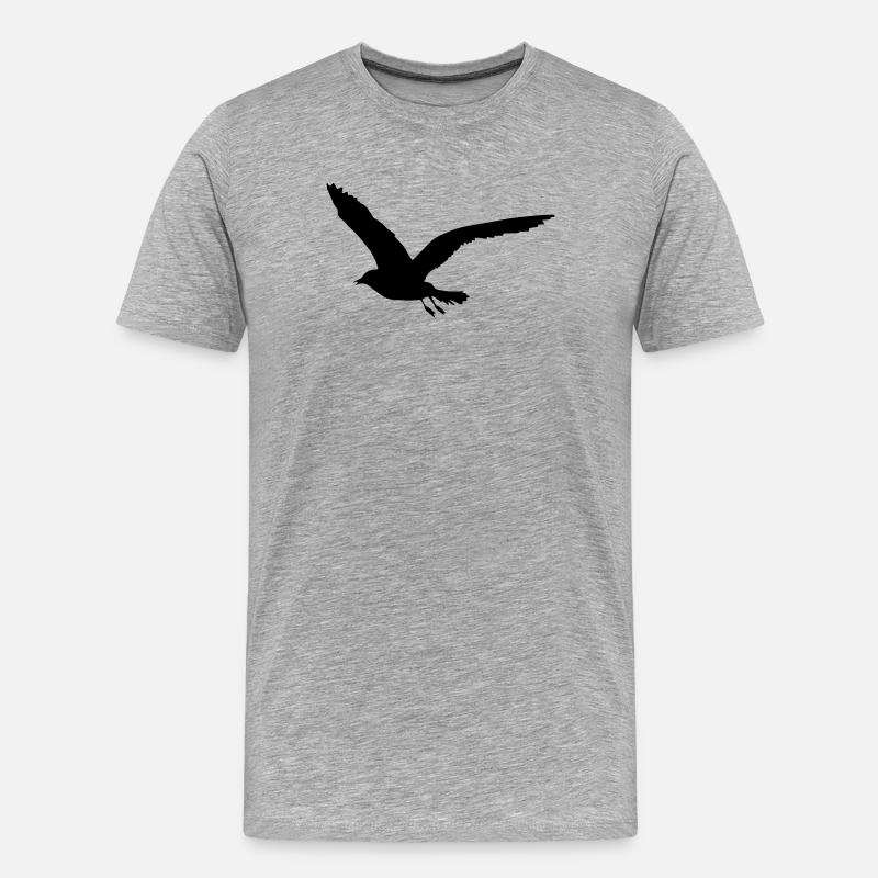 Möwe - Männer Premium Bio T-Shirt - Grau meliert