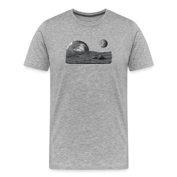 Weltall - Männer Premium Bio T-Shirt - Grau meliert - Vorne - Damien (186cm)